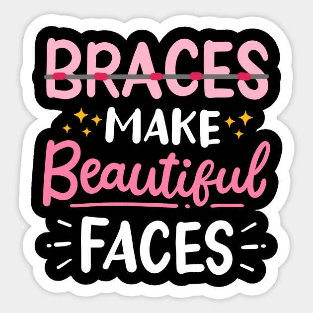 Braces Dental Dentist Orthodontist Sticker by CreativeGiftShop